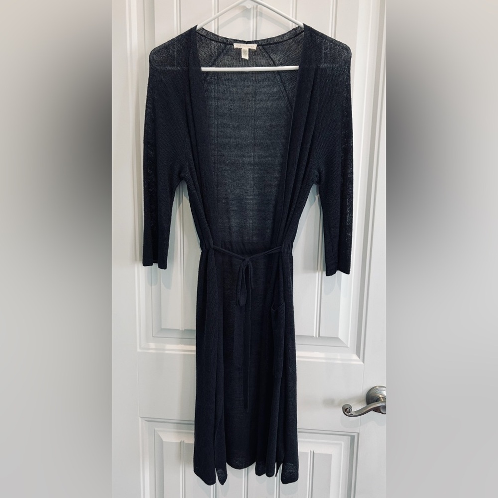 Eileen Fisher Organic Linen Duster in Charcoal